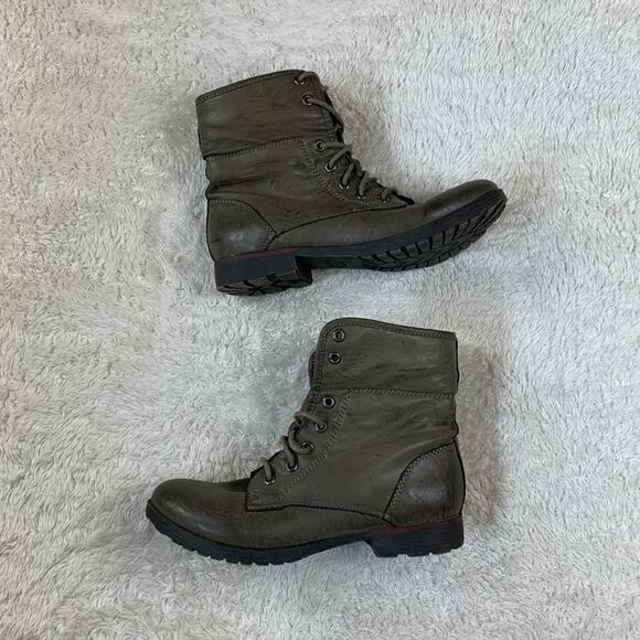 Rock and Candy Spray Paint lace accent combat Moto boots, size 8 - Picture 2 of 10